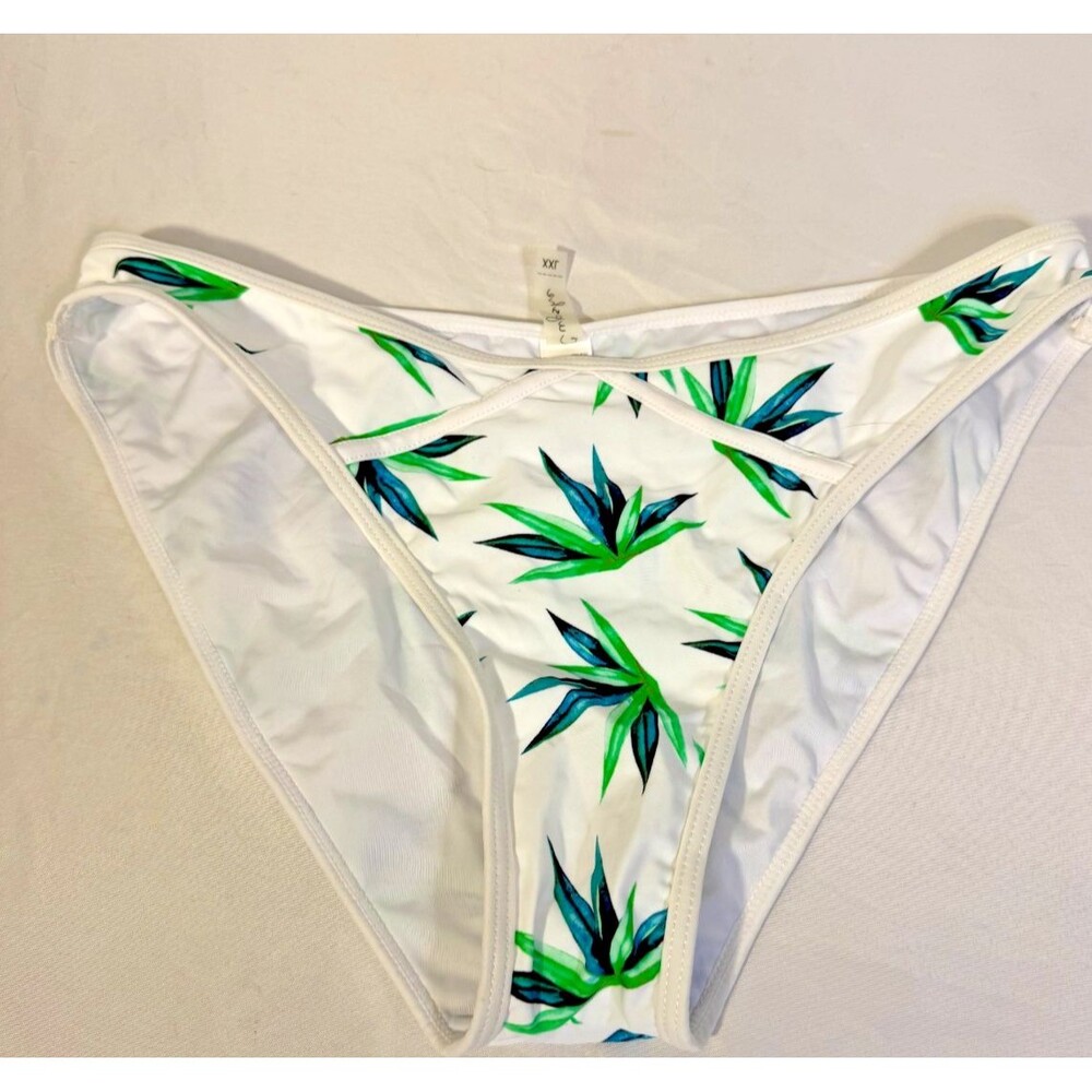 New Cupshe Women's Bikini Swimsuit Bottoms Tropical Plus XXL 2X Beach Coastal